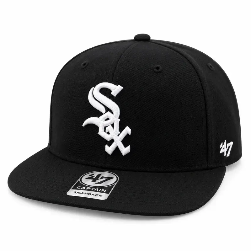 ‘47 Chicago White Sox Cappello Visiera Piatta Nero/Bianco