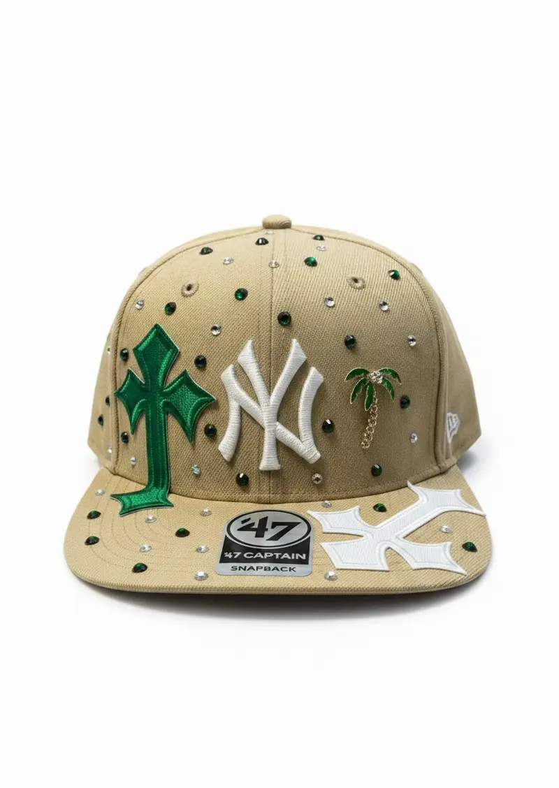 ‘47 CUSTOM “NY” Con Croci mod Chrome Hearts e Swarovski Beige