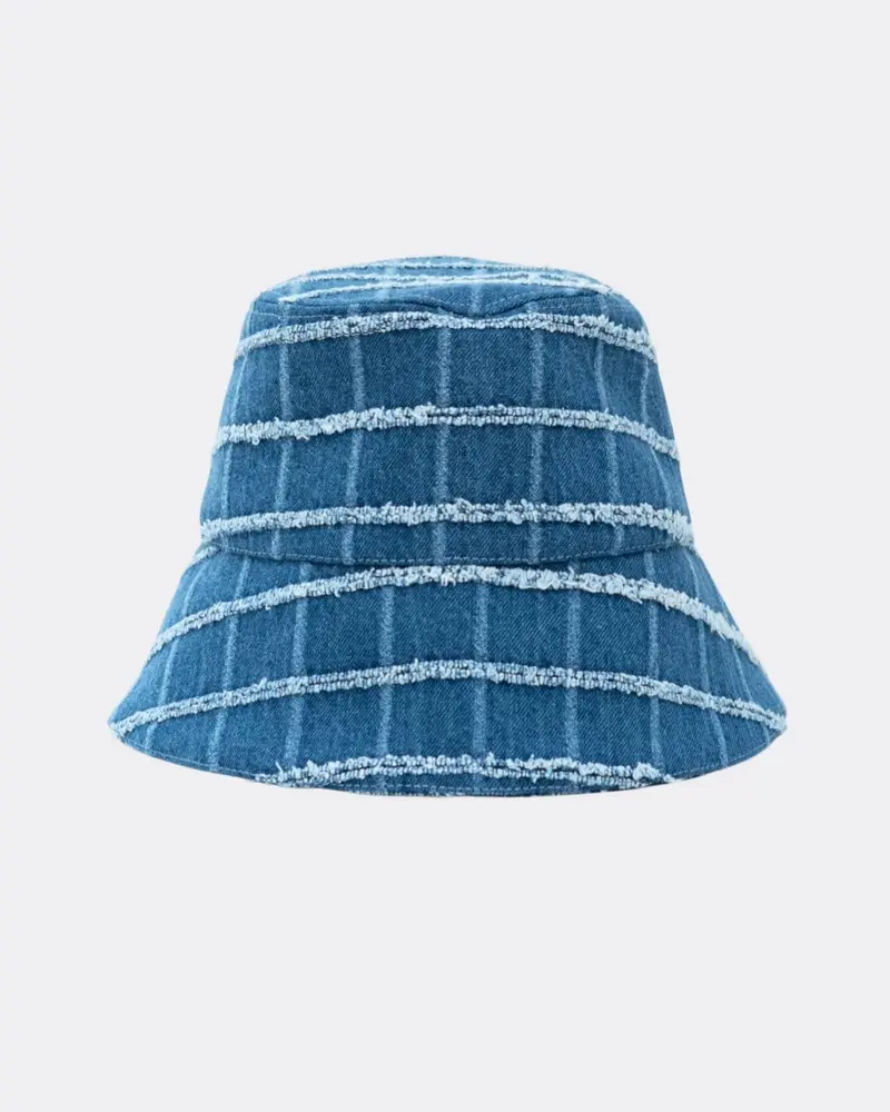 Bonsai Check Denim Bucket Hat