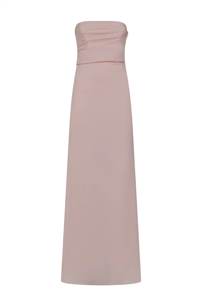 Bustier Long Dress in Crepe