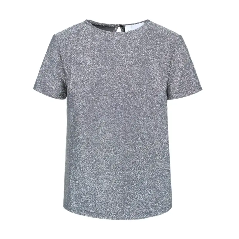 CARMEN – T-shirt in Lurex Argento