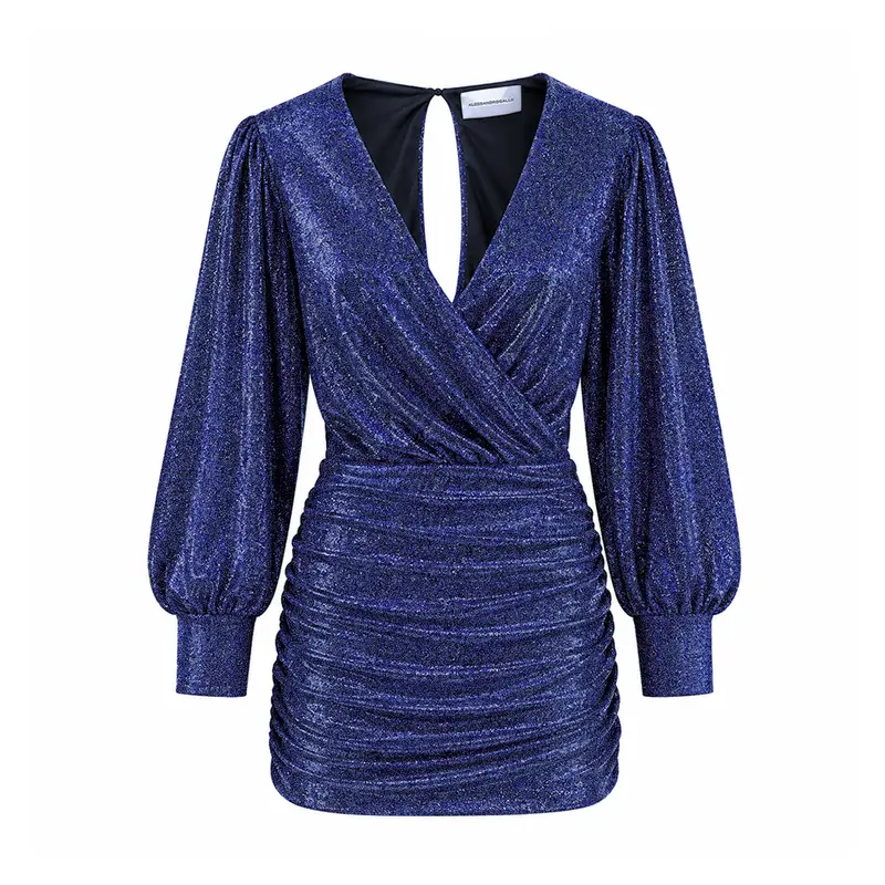 ZOE - Abito Corto in Lurex Blu