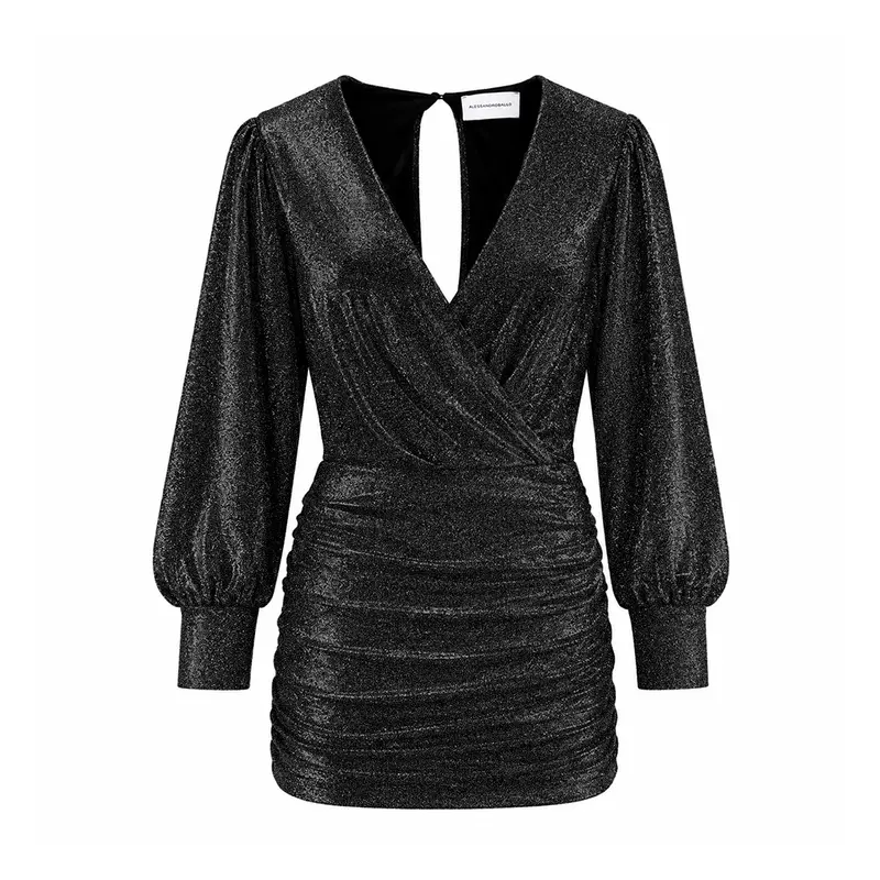ZOE - Abito Corto in Lurex Nero