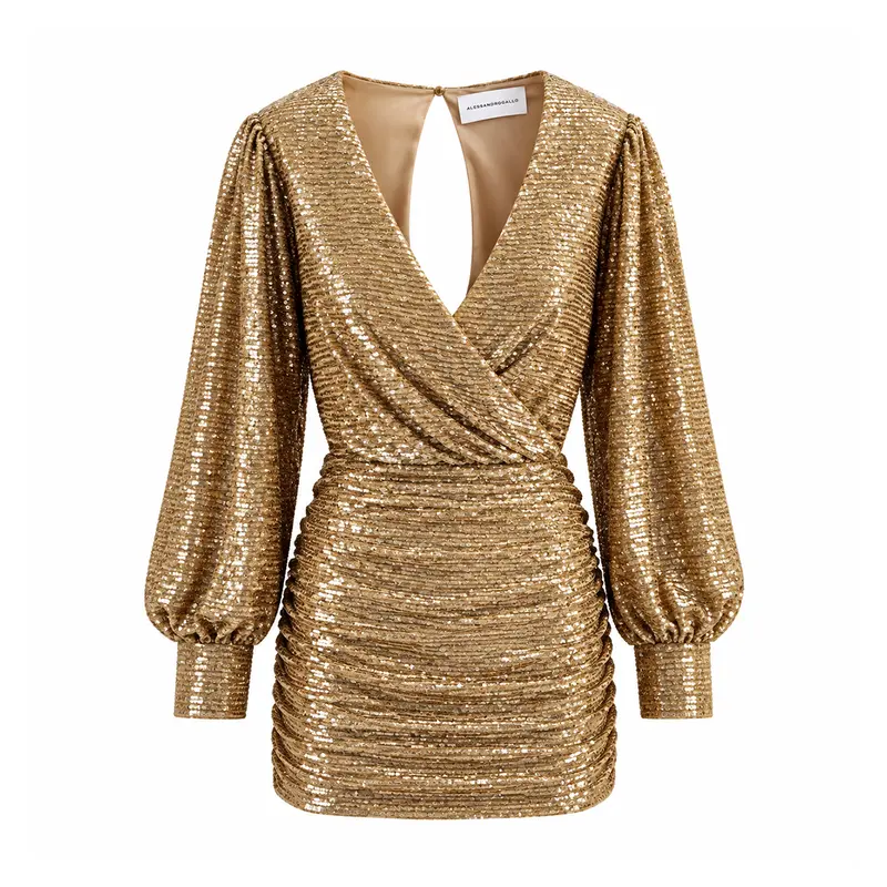ZOE - Abito Corto in Paillettes Oro