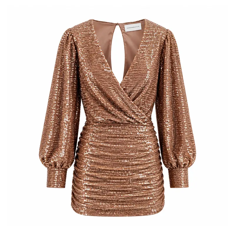 ZOE - Abito Corto in Paillettes Rosa